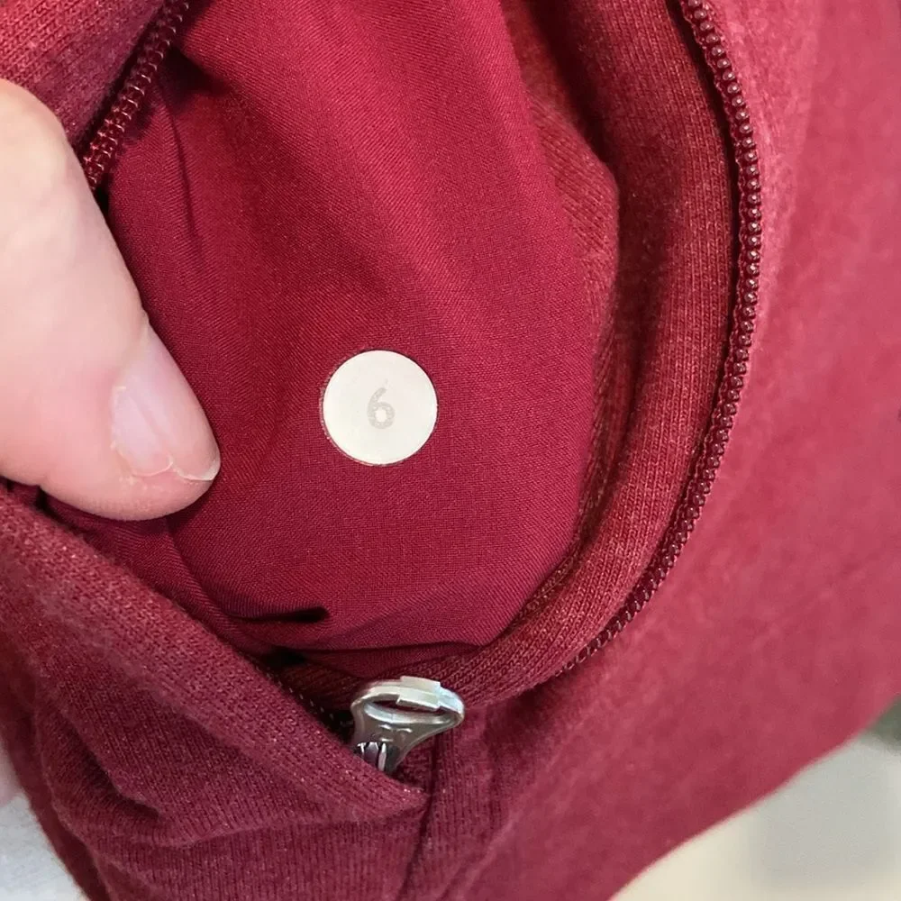 Lululemon Maroon Long Sleeve Full Zip Hooded Jacket Size 6